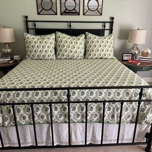 West Elm RHODE Green and White duvet Bedding Set